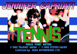 Jennifer Capriati Tennis Title Screen